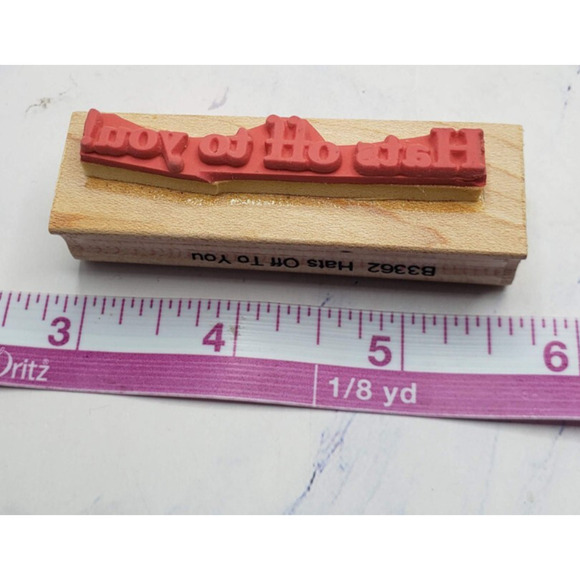 Lot of 7 Inspirational Phrases and Expressions Wood Mounted Rubber Stamps - Picture 9 of 15